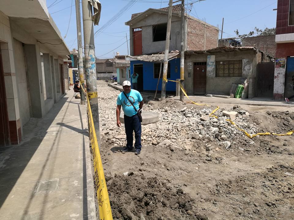 Avances en la obra de pistas y veredas en Santa Cruz.